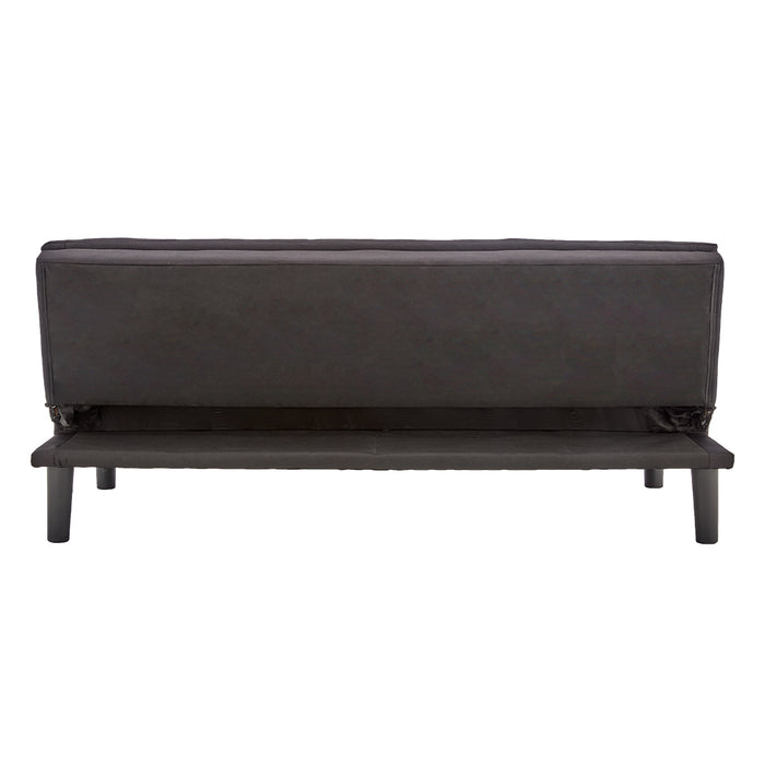 3 Seater Modular Faux Linen Fabric Sofa Bed Couch - Black