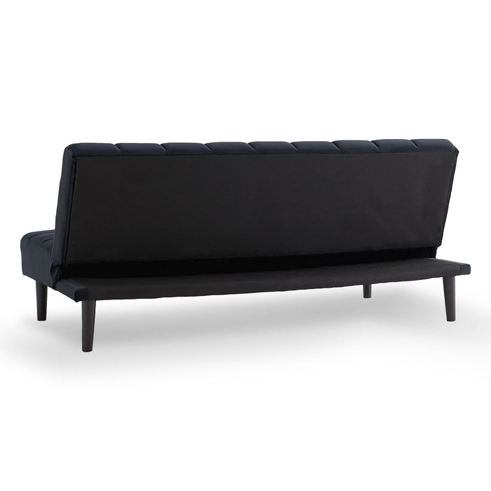 Faux Suede Fabric Sofa Bed Furniture Lounge Seat Black