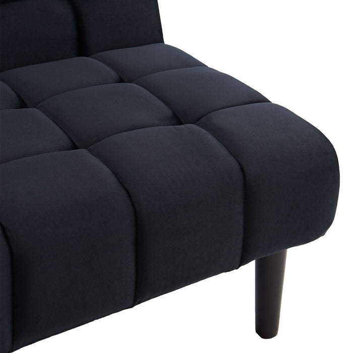 Faux Suede Fabric Sofa Bed Furniture Lounge Seat Black