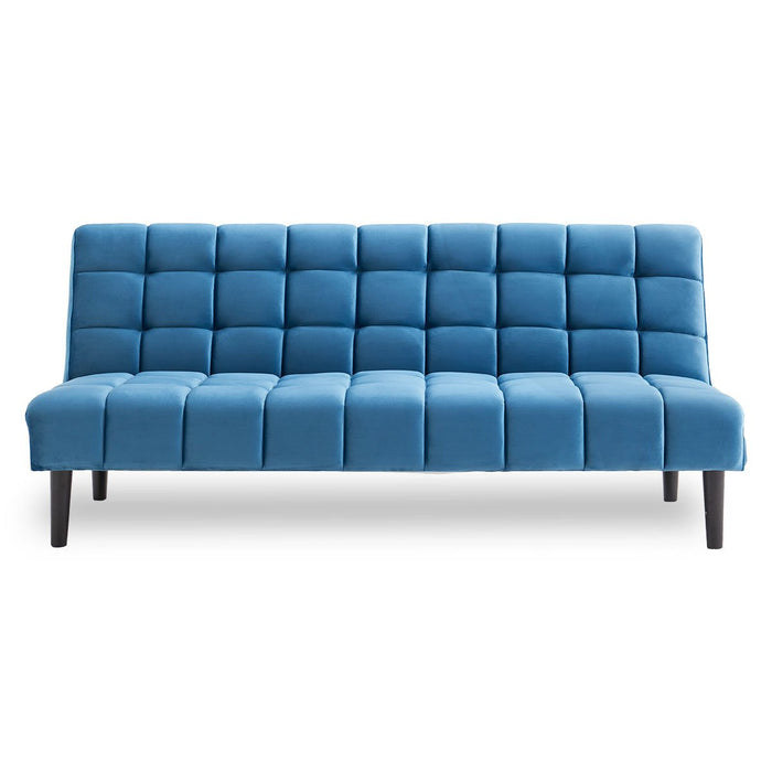 Faux Suede Fabric Sofa Bed Furniture Lounge Seat Blue