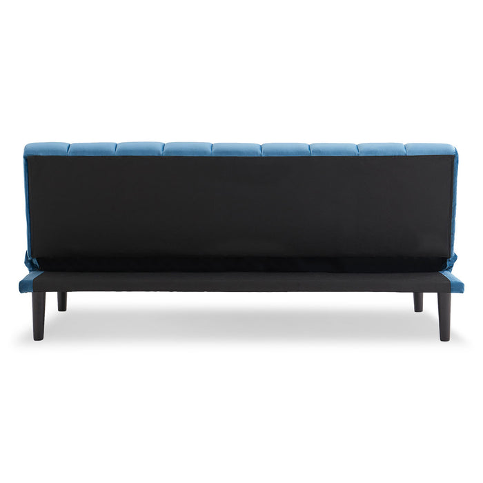 Faux Suede Fabric Sofa Bed Furniture Lounge Seat Blue