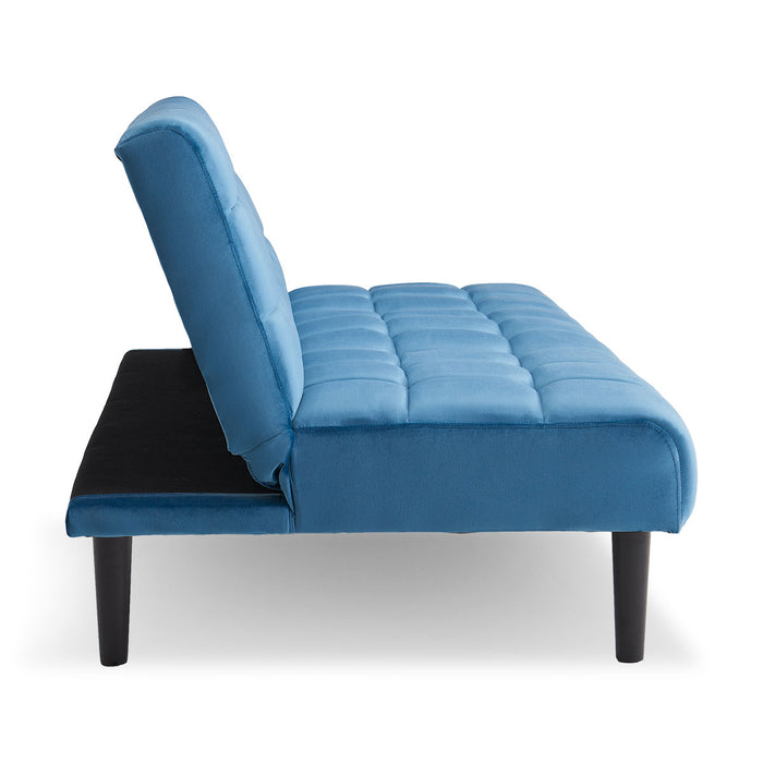 Faux Suede Fabric Sofa Bed Furniture Lounge Seat Blue