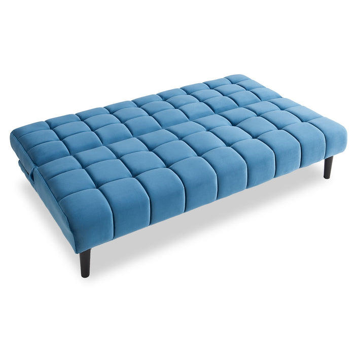 Faux Suede Fabric Sofa Bed Furniture Lounge Seat Blue