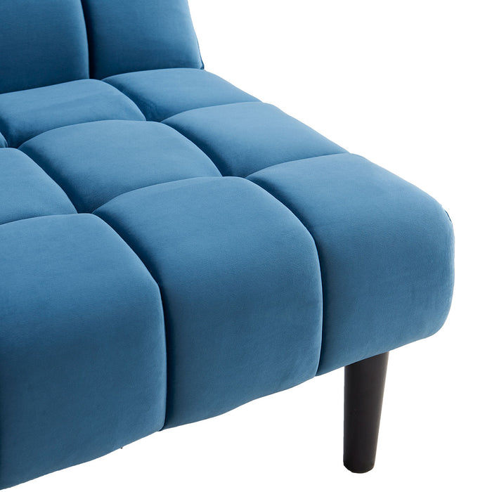 Faux Suede Fabric Sofa Bed Furniture Lounge Seat Blue