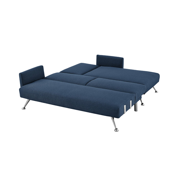 Mia 3-Seater Sofa Bed with Chaise & 3 Pillows - Blue