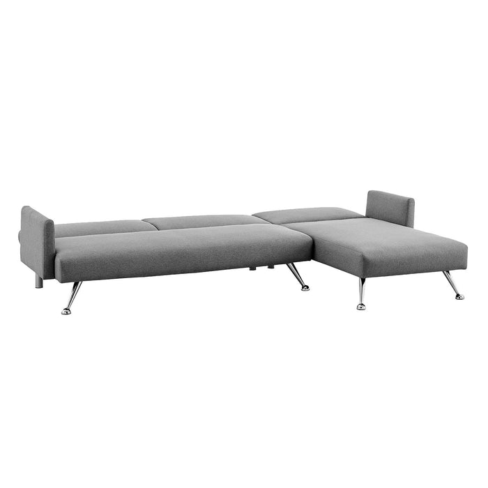 Mia 3-Seater Corner Sofa Bed Chaise and Pillows Dark Grey