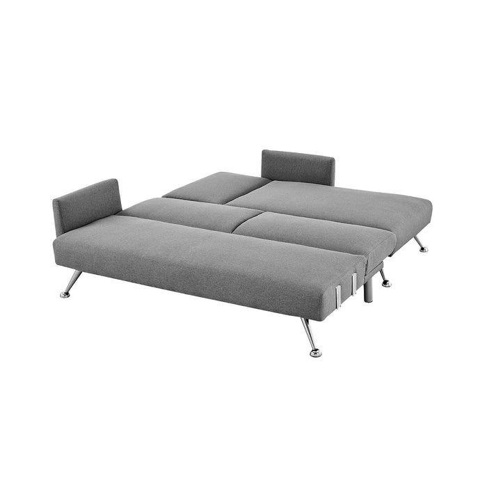 Mia 3-Seater Corner Sofa Bed Chaise and Pillows Dark Grey