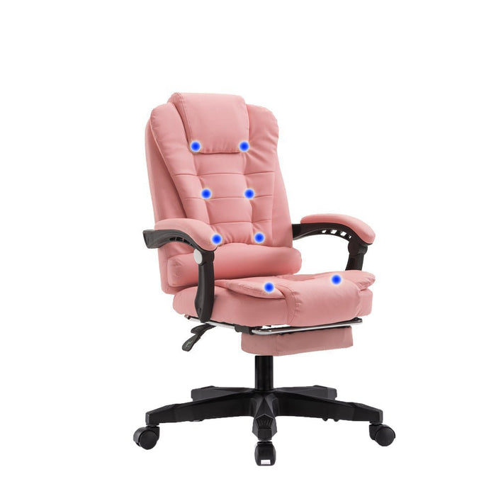 8 Point Massage Chair Executive Office Computer Seat Footrest Recliner Pu Leather Beige