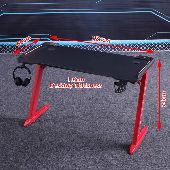 120cm Gaming Desk Desktop PC Computer Desks Desktop Racing Table Office Laptop Y-legs Black