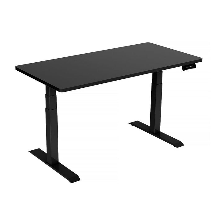 160cm Standing Desk Height Adjustable Sit Stand Motorised Black Dual Motors Frame Black Top