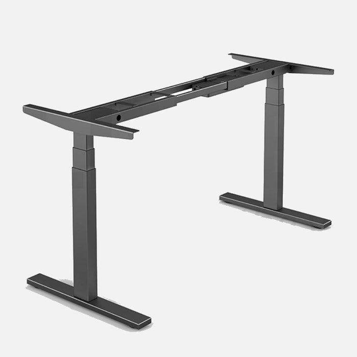 160cm Standing Desk Height Adjustable Sit Stand Motorised Black Dual Motors Frame Maple Top