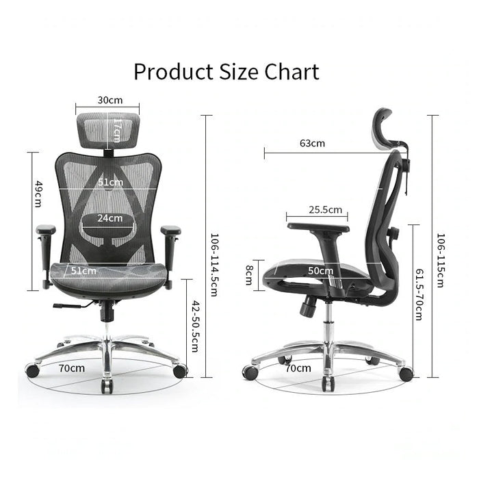 M57 Ergonomic Office Chair, Computer Chair Desk Chair High Back Chair Breathable,3D Armrest and Lumbar Support Grey without Footrest