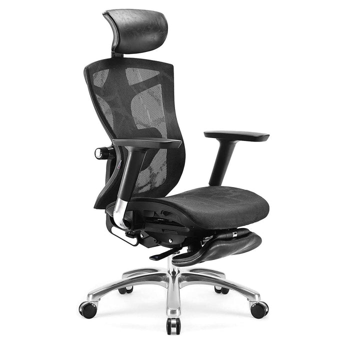 Ergonomic Office Chair V1 4D Adjustable High-Back Breathable With Footrest And Lumbar Support Black