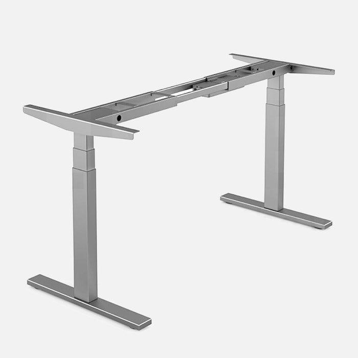 160cm Standing Desk Height Adjustable Sit Stand Motorised Grey Single Motor Frame White Top