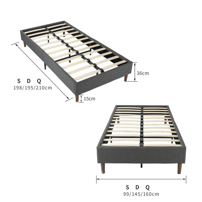 Bed Frame Mattress Foundation (Dark Grey) &#8211; Double