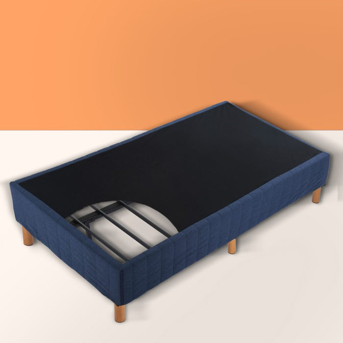 Metal Bed Frame Mattress Foundation Blue &#8211; Single