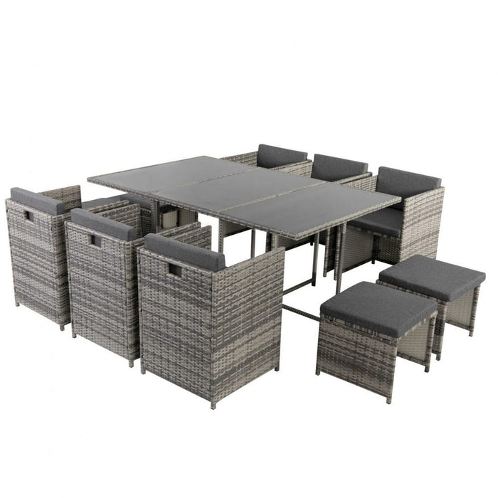 Bali 11 Piece Outdoor Dining Set Grey