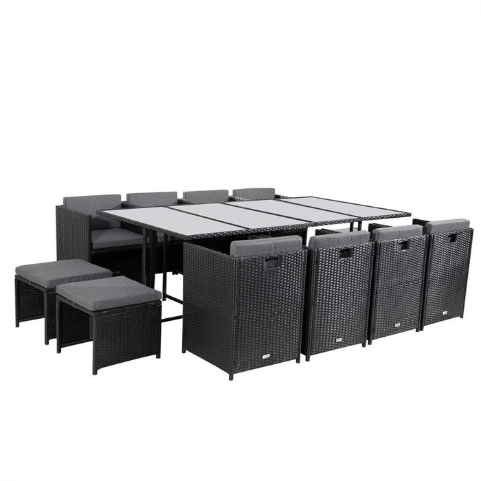 Bali 13PC  Outdoor Dining Set Black