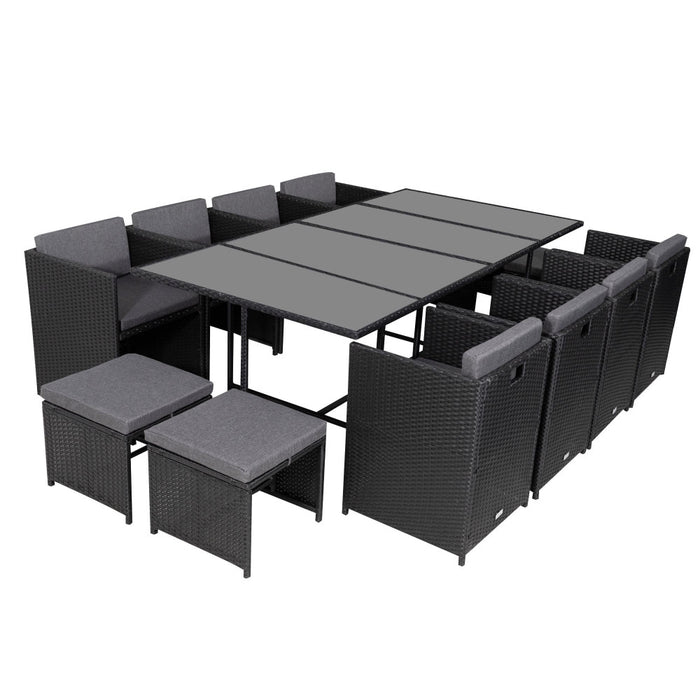 Bali 13PC  Outdoor Dining Set Black