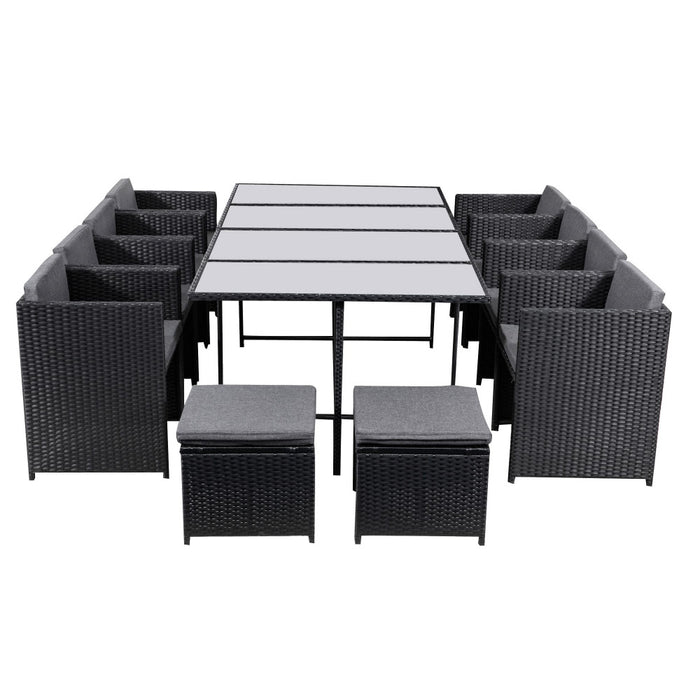 Bali 13PC  Outdoor Dining Set Black