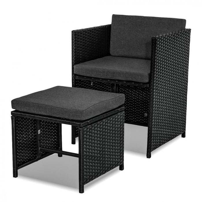 Bali 13PC  Outdoor Dining Set Black