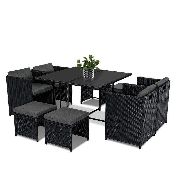 Horrocks 8 Seater Outdoor Dining Set – Black