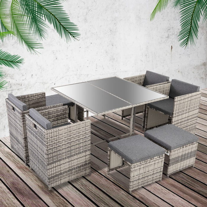 Horrocks 8 Seater Outdoor Dining Set Grey