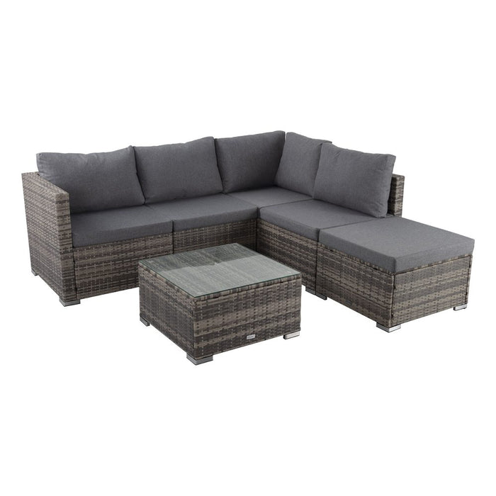 Ottoman-Style Outdoor Lounge Set in Grey