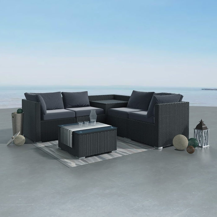 6PCS Outdoor Modular Lounge Sofa Coogee Black