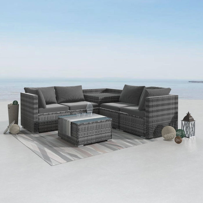 6PCS Outdoor Modular Lounge Sofa Coogee Grey