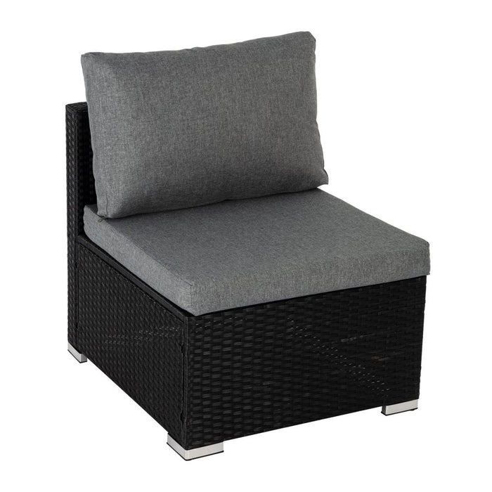 Large Modular Outdoor Ottoman Lounge Set in Black