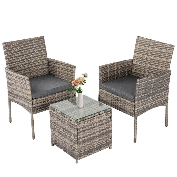 Sophia Rattan Outdoor Set- Mixed Grey