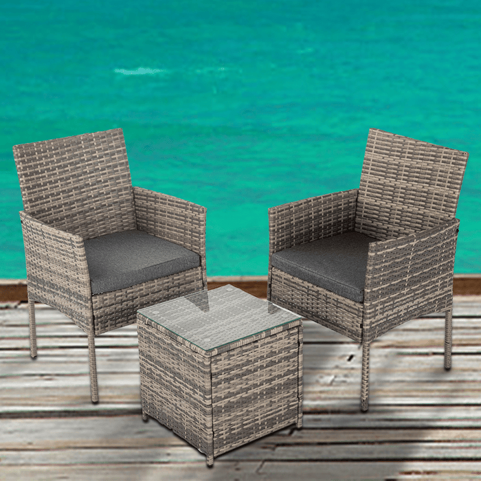 Sophia Rattan Outdoor Set- Mixed Grey