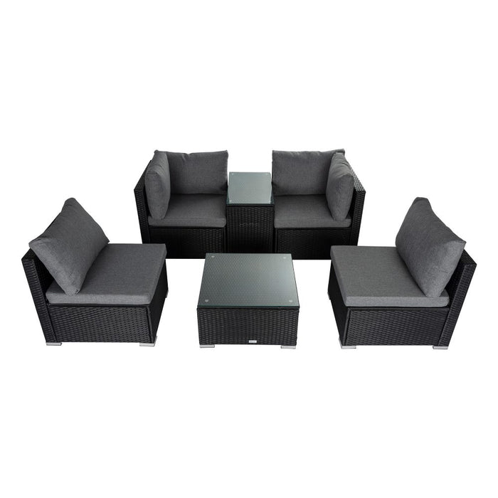 Modular Outdoor Lounge Set &#8211; 9pcs Sofa, Armchairs and Coffee Table