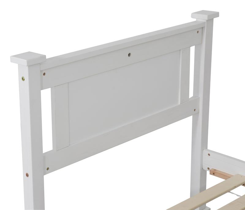 Single Solid Pine Timber Bed Frame &#8211; White