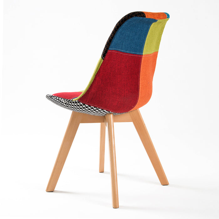 La Bella 2 Set Multi Colour Retro Dining Cafe Chair Padded Seat