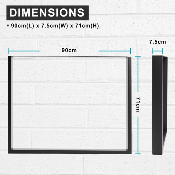 La Bella 2 Set 90 x 71cm Black Coffee Dining Table Legs Bench Box DIY Steel Metal Industrial