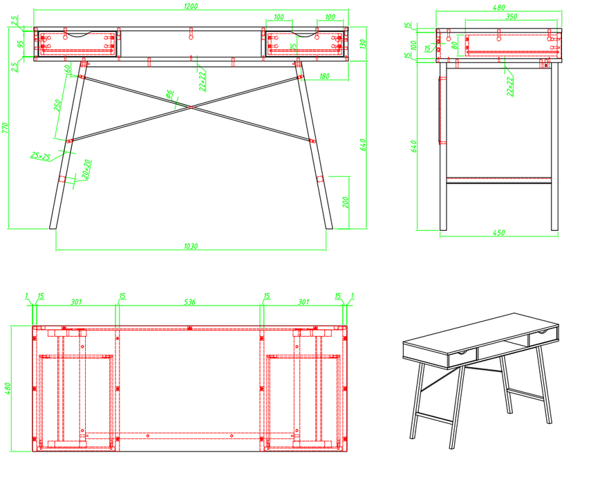 Computer Desk, Sturdy Home Office Gaming Desk for Laptop, Modern Simple Style Writing Table, Multipurpose Workstation