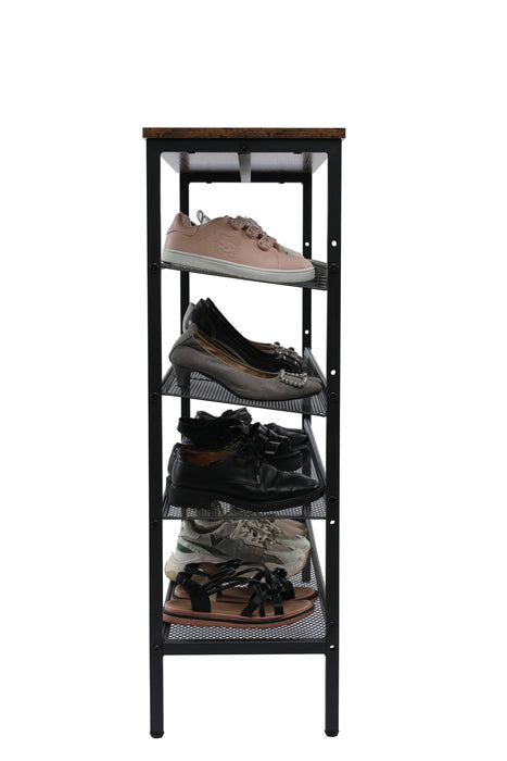 5-Tier Large Shoe Rack Shelf Stand Flat & Slant Adjustable Storage Organizer 100 cm