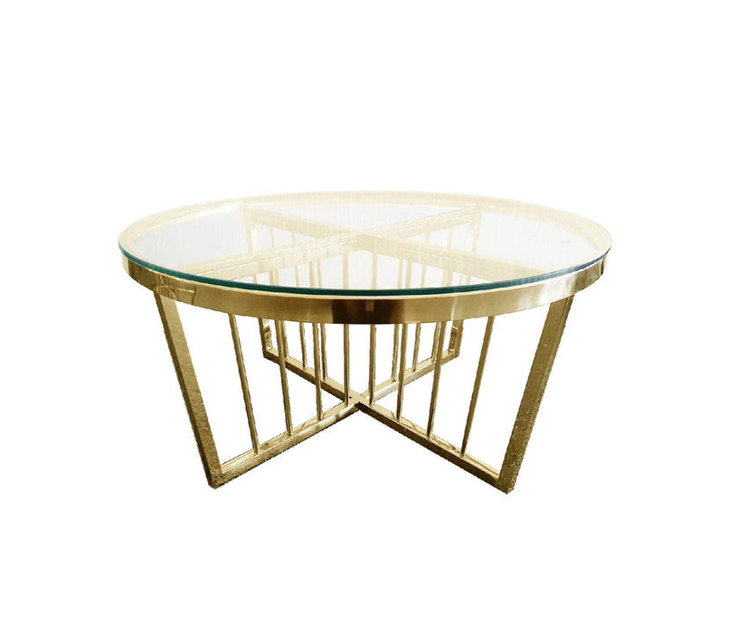 Salina Coffee Table -ClearTop - 80cm Gold