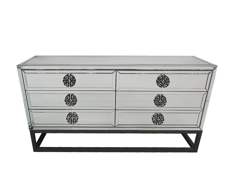 Athens Mirrored Dresser Table -Black