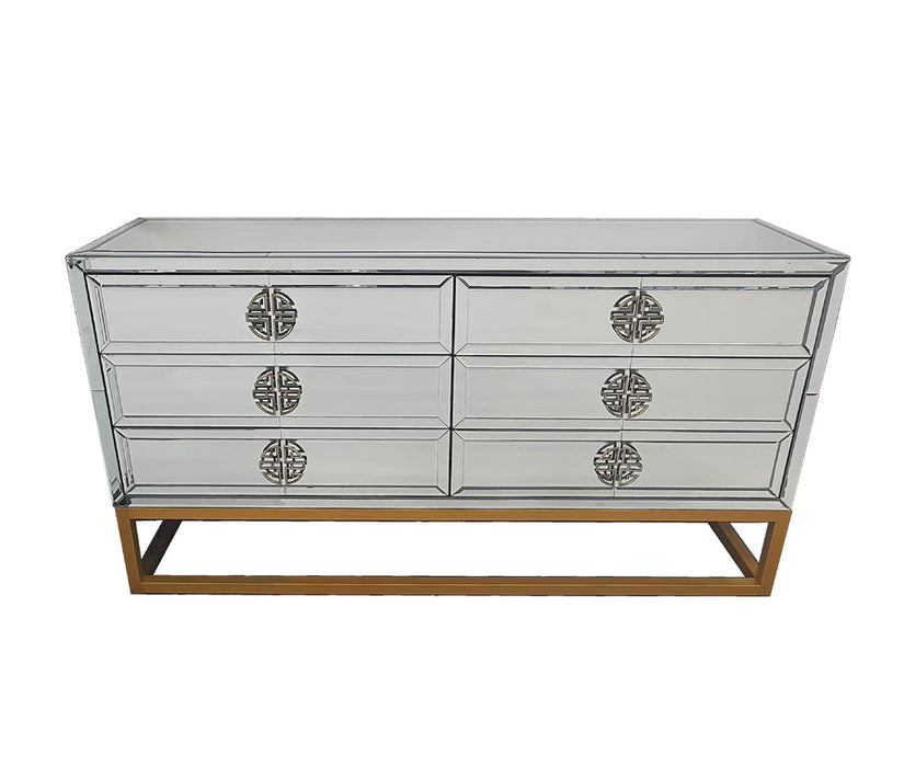 Athens Mirrored Dresser Table -Gold