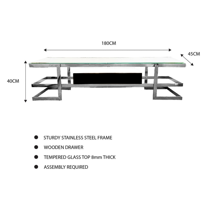 Alexa - Silver TV Unit