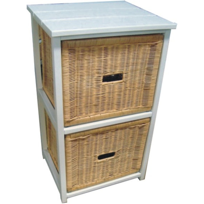 Hyssop 2 Chest of Drawers Cane Bedroom Kitchen Bathroom Storage Tallboy Shelf