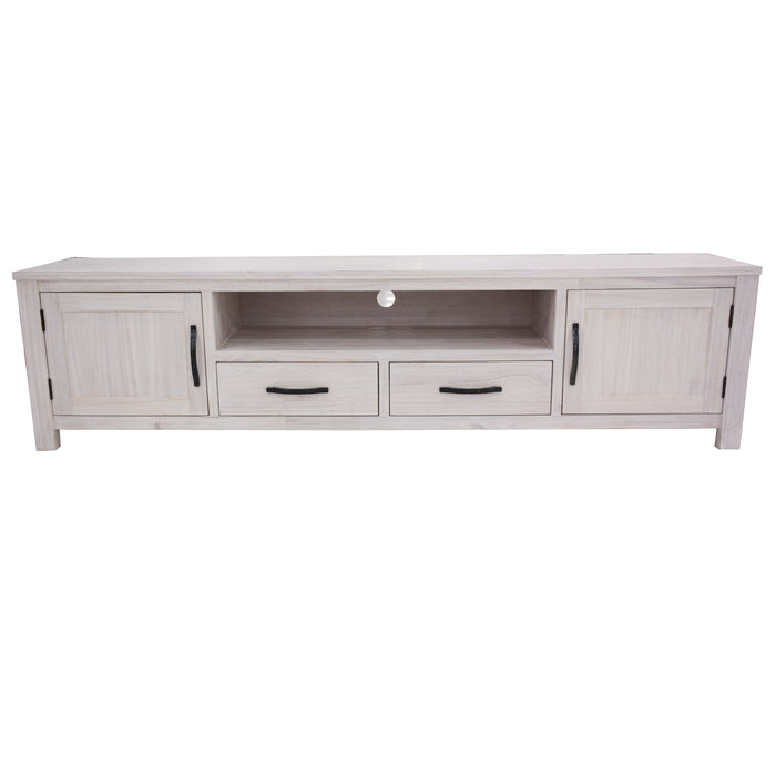 Foxglove ETU Entertainment TV Unit 216cm 2 Drawer 2 Door Mt Ash Wood - White