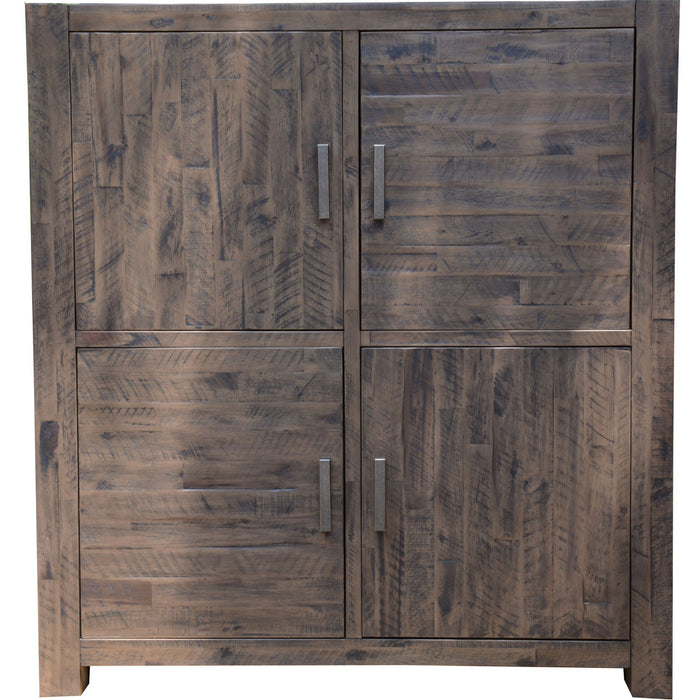 Catmint 4 Door Storage Buffet Kitchen Living Room Cabinet Solid Acacia Wood