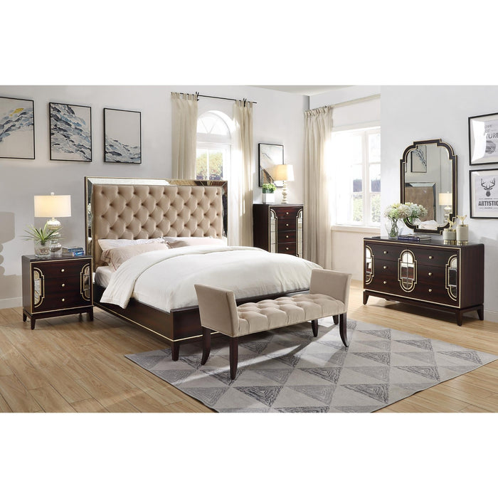 Scarlet 4pc Queen Bed Frame Bedroom Suite Timber Bedside Tallboy Package Set