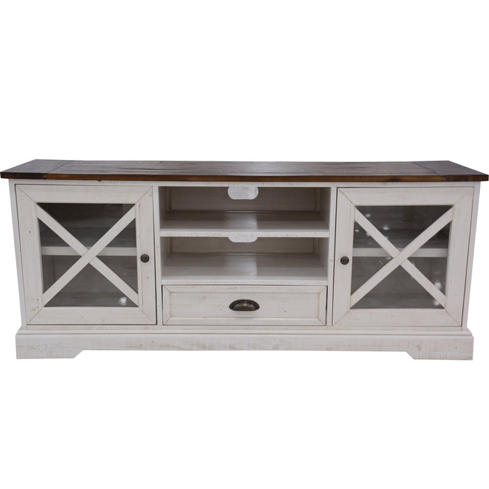 Erica ETU Entertainment TV Unit 160cm Solid Acacia Wood Hampton Brown White