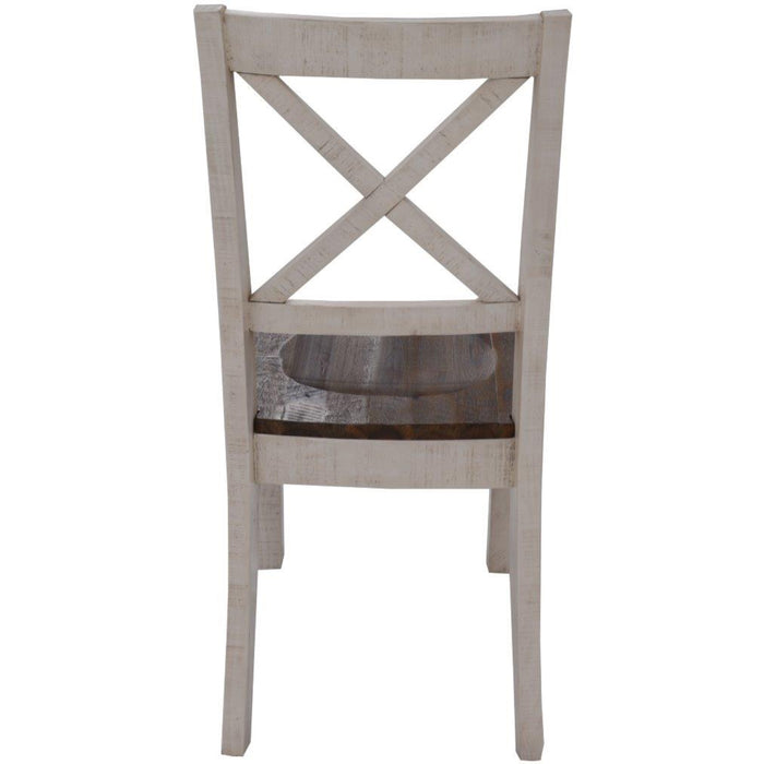 Erica X-Back Dining Chair Set of 4 Solid Acacia Timber Wood Hampton Brown White