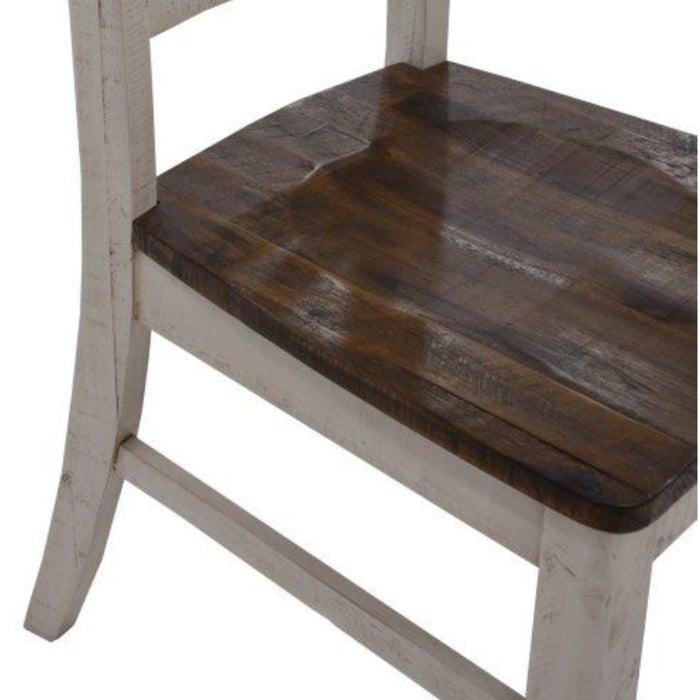 Erica X-Back Dining Chair Set of 4 Solid Acacia Timber Wood Hampton Brown White